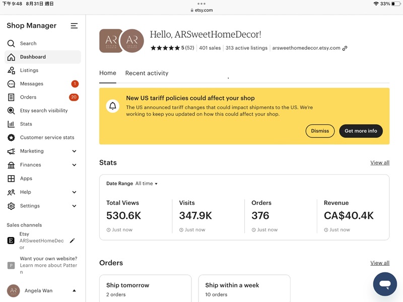 ARSweetHomeDecor Etsy Shop